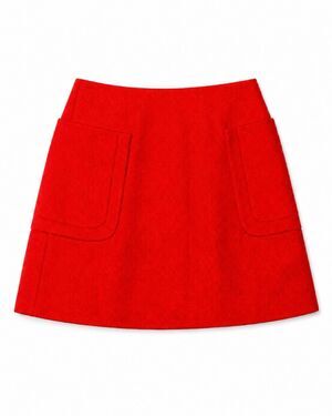 NWT Express Red A-Line Mini Skirt Size 6 Patch Pockets Back Zip